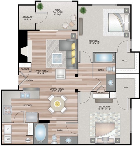 Taj 2 bedroom 2 bathroom